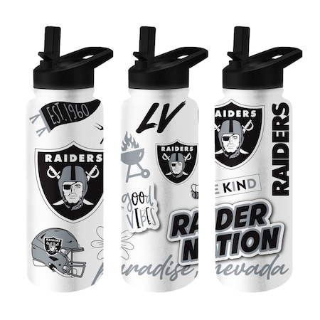 Logo Brands Las Vegas Raiders 34oz Native Quencher Bottle 623-S34QB-63